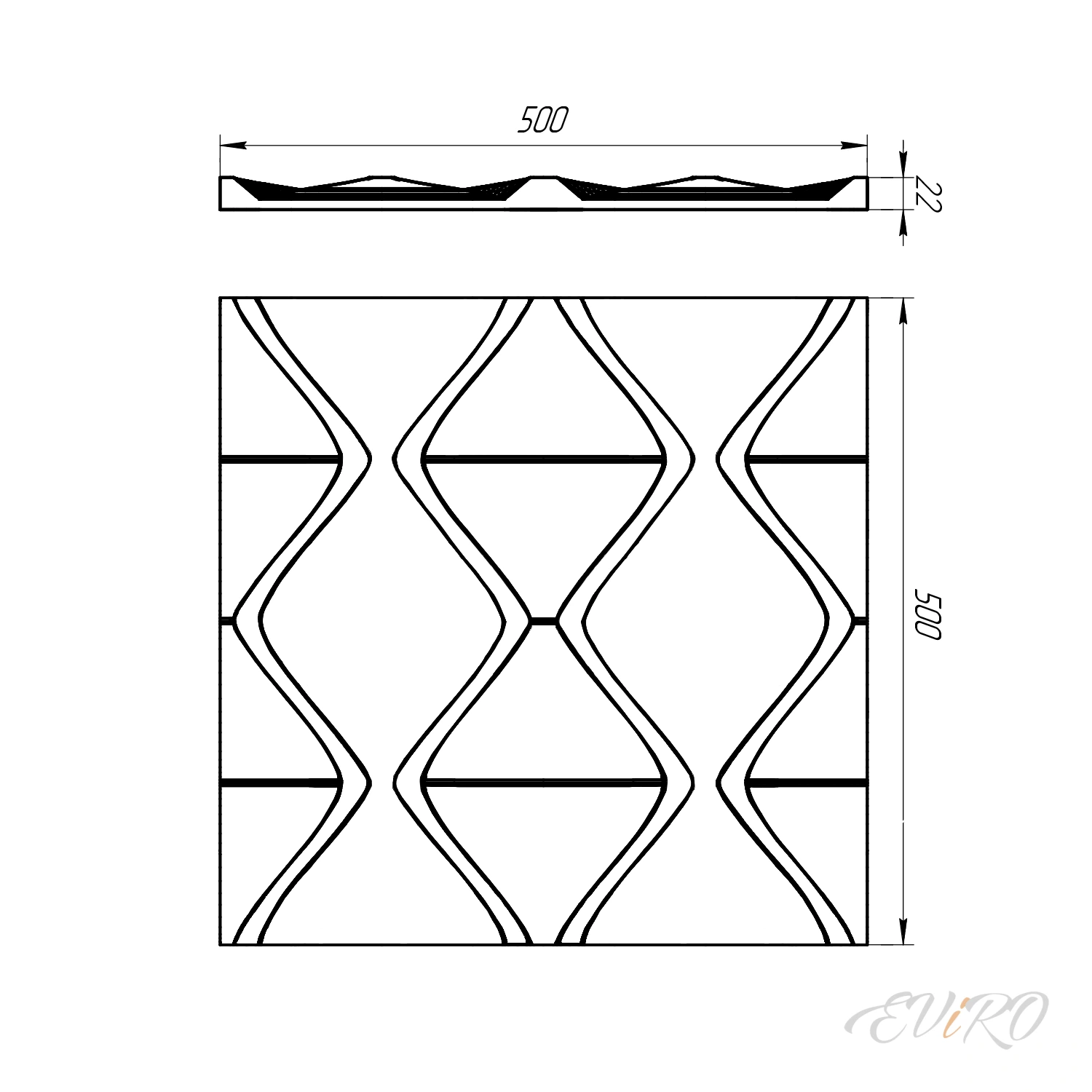 Гипсовая 3D панель EViRO Пирамидки