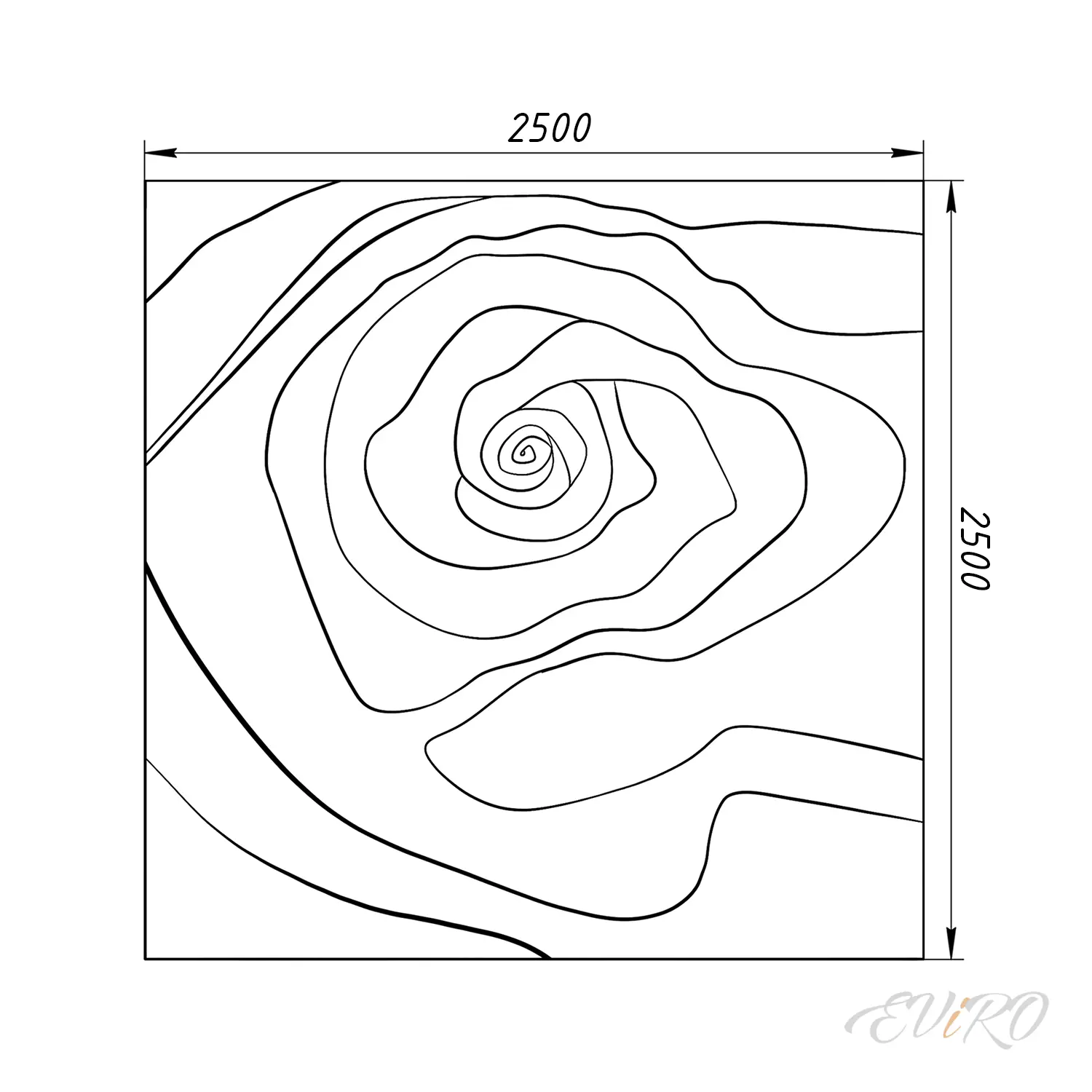 Гипсовый 3D барельеф EViRO Rose 