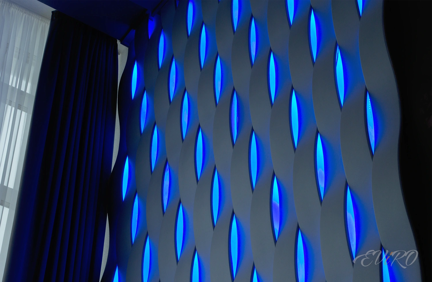 Реконструкция Дворца Культуры Железнодорожников с использованием гипсовых 3D панелей с LED подсветкой