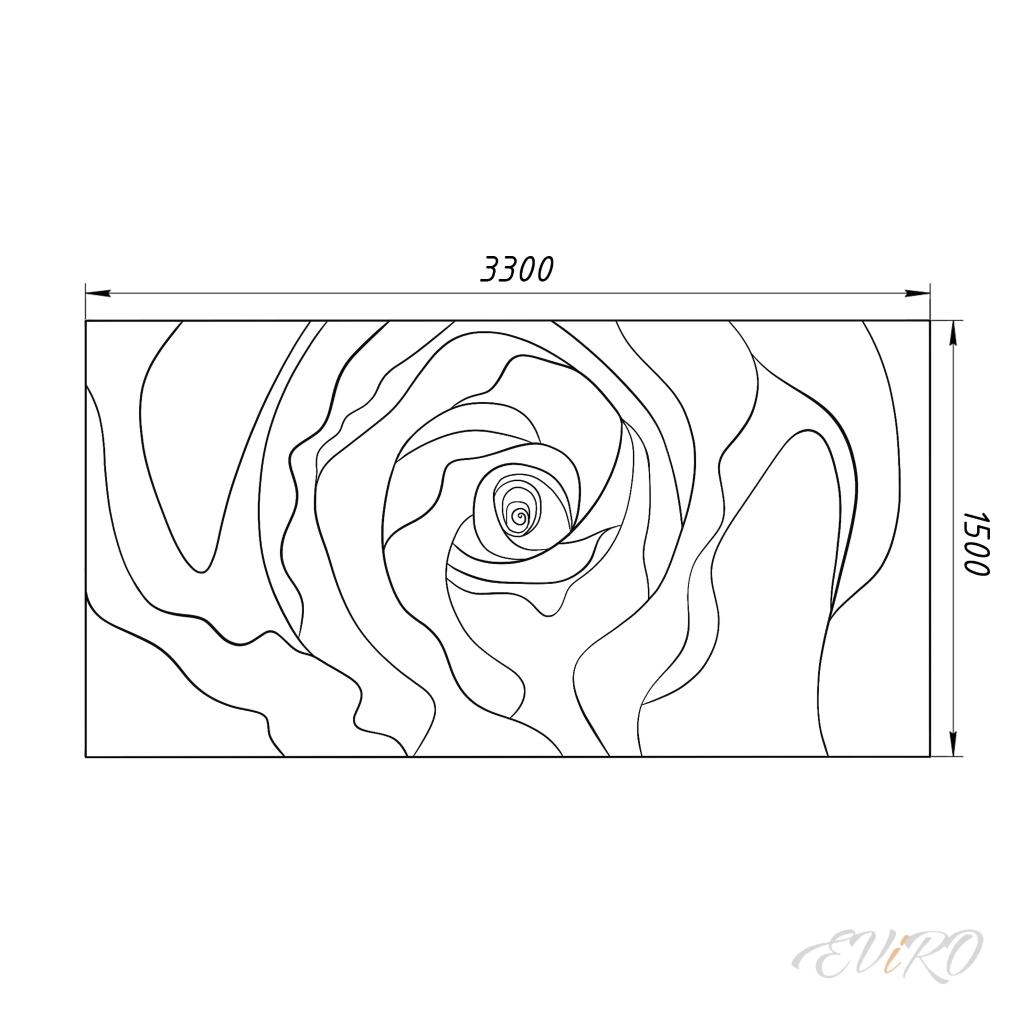 Гипсовый 3D барельеф EViRO Rose 3300