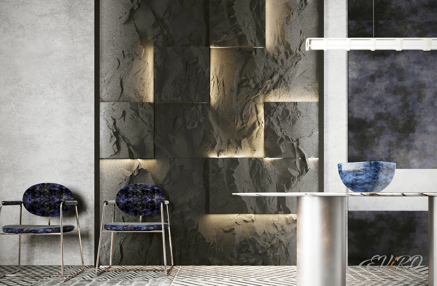 Гипсовая 3D панель EViRO Natural Rock LED